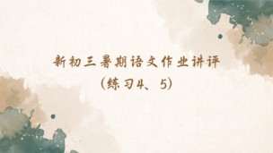 新初三暑期语文作业讲解（练习4、5）
